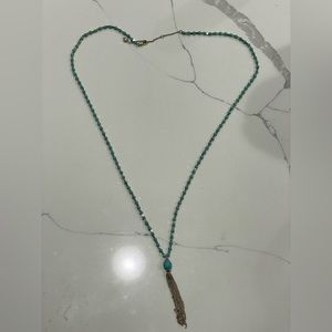 Vera Bradley Turquoise and Gold long beaded necklace ✨
